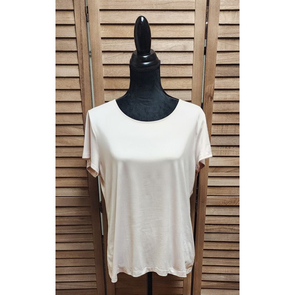 212 Collection Vintage Light Pink Top Women's Size XL Short Sleeve Stretch Shirt